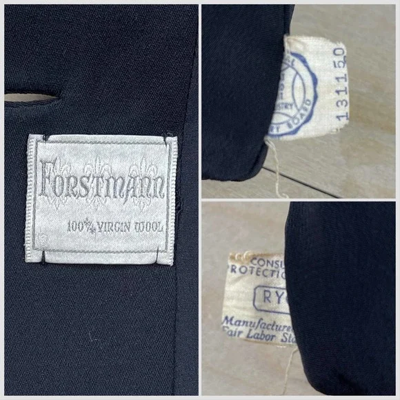 Vintage 1940s/50s Black Wool 2-Piece Skirt Suit